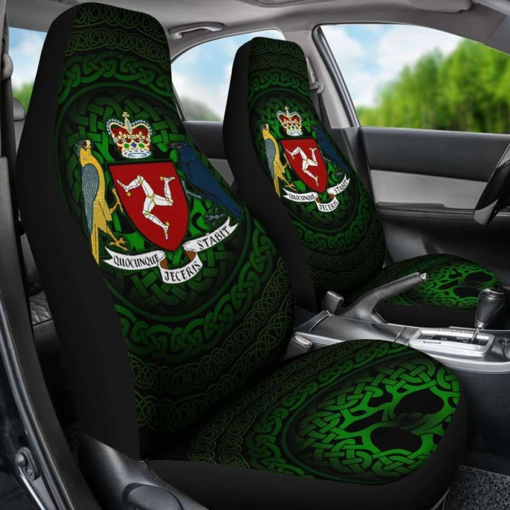 Celtic Car Seat Covers - Isle Of Man Celtic Coat Of Arms -