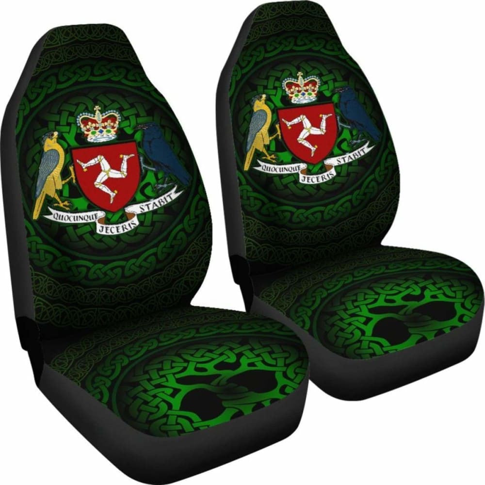 Celtic Car Seat Covers - Isle Of Man Celtic Coat Of Arms -