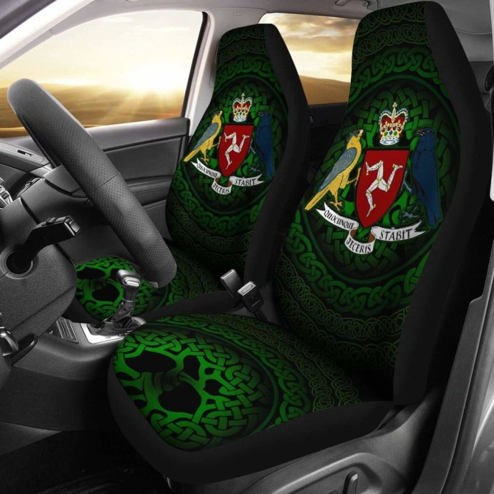 Celtic Car Seat Covers - Isle Of Man Celtic Coat Of Arms -