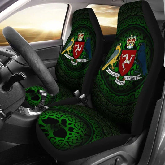 Celtic Car Seat Covers - Isle Of Man Celtic Coat Of Arms -