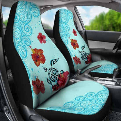 Turtle And Hibiscus Car Seat Covers  -