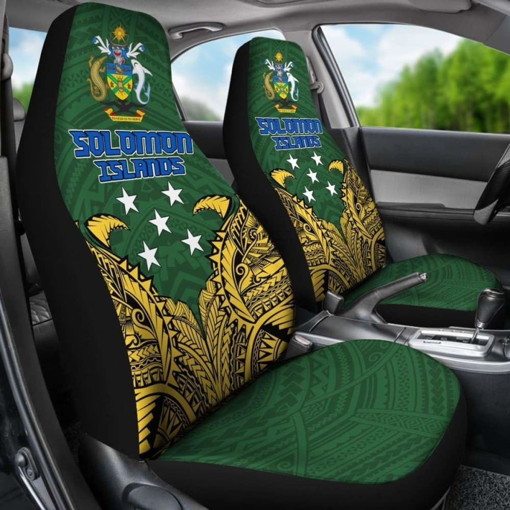 Solomon Islands Car Seat Covers - Solomon Flag Coat Of Arms Premium - Amazing