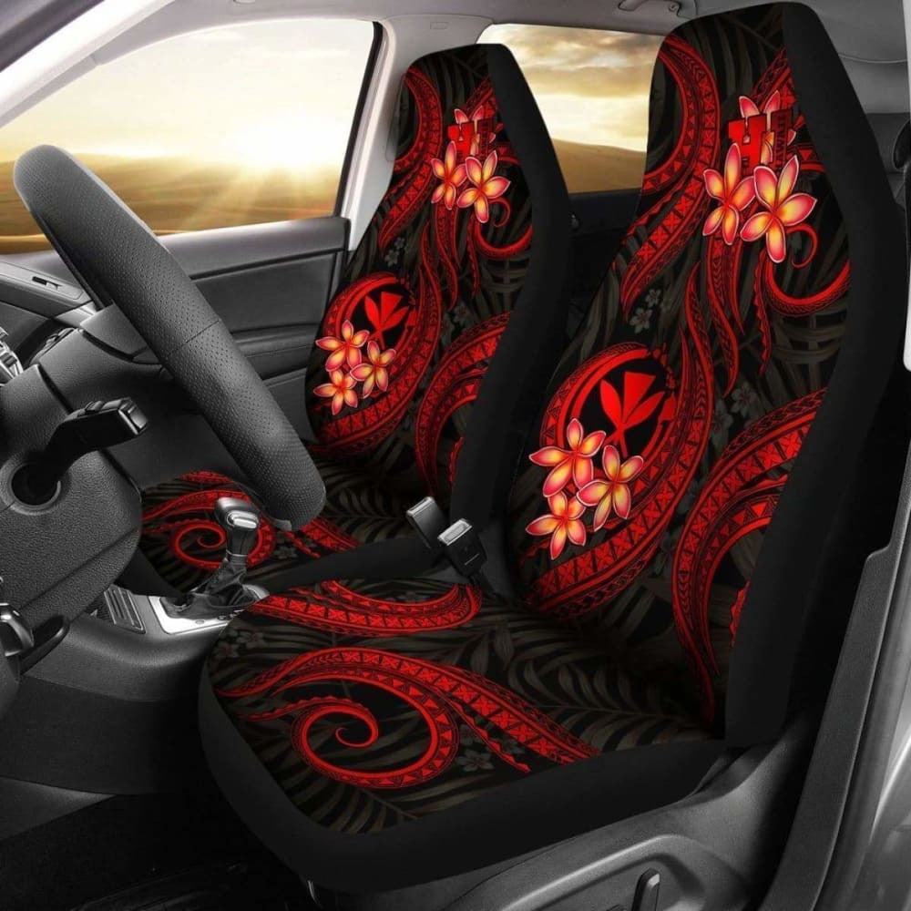 Polynesian Hawaii Car Seat Covers Red Plumeria