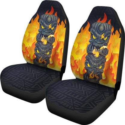 Tiki Fire Background Car Seat Covers Amazing