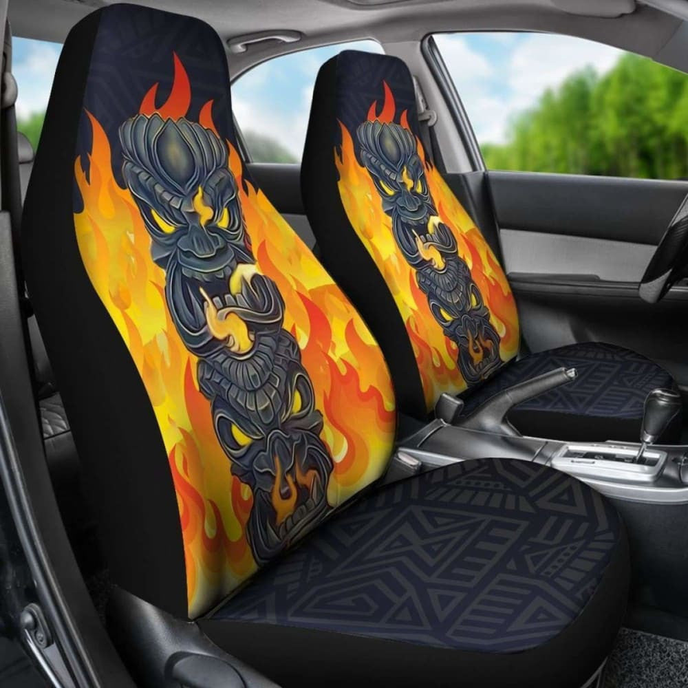 Tiki Fire Background Car Seat Covers Amazing