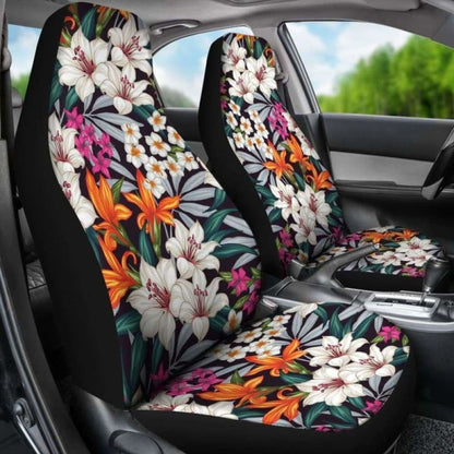Bright Tropical Flower Car Seat Covers