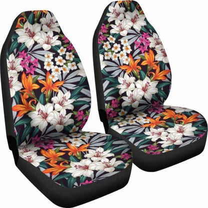 Bright Tropical Flower Car Seat Covers