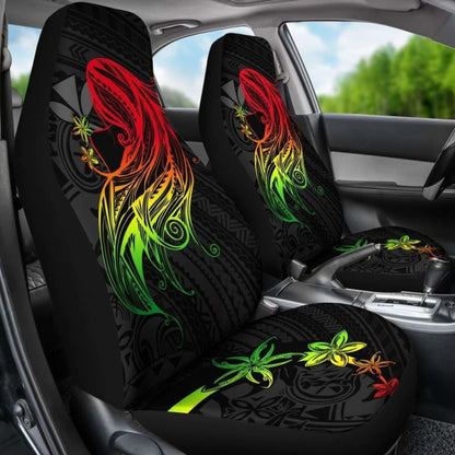 Polynesian Hawaii Car Seat Covers - Kanaka Maoli Girl Hair Plumeria -