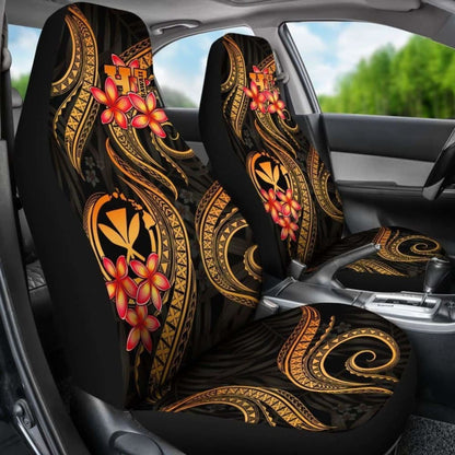 Polynesian Hawaii Car Seat Covers - Gold Plumeria -