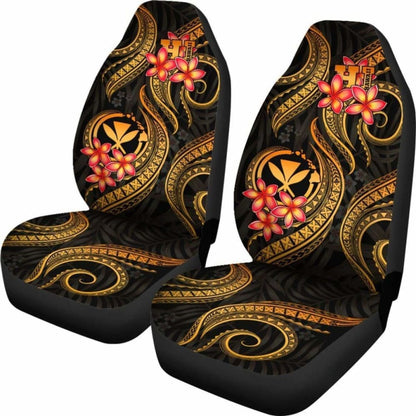 Polynesian Hawaii Car Seat Covers - Gold Plumeria -