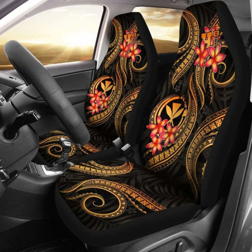Polynesian Hawaii Car Seat Covers - Gold Plumeria -