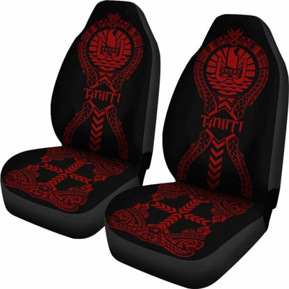 Tahiti Car Seat Covers Polynesian Tribal Red