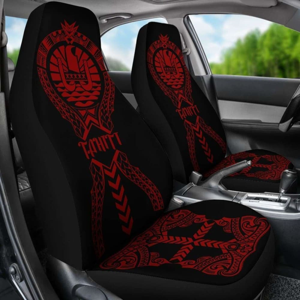 Tahiti Car Seat Covers Polynesian Tribal Red