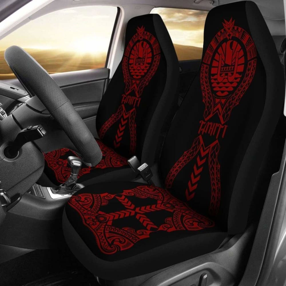 Tahiti Car Seat Covers Polynesian Tribal Red