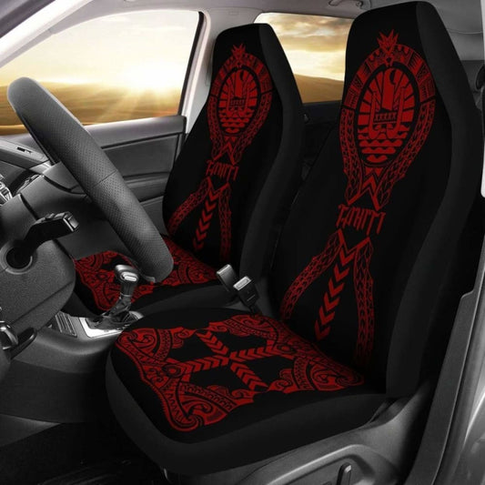 Tahiti Car Seat Covers Polynesian Tribal Red
