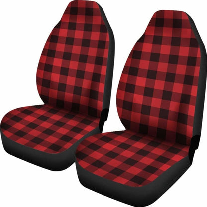Buffalo Plaid Car Seat Covers Red Black