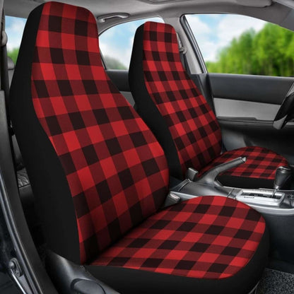 Buffalo Plaid Car Seat Covers Red Black