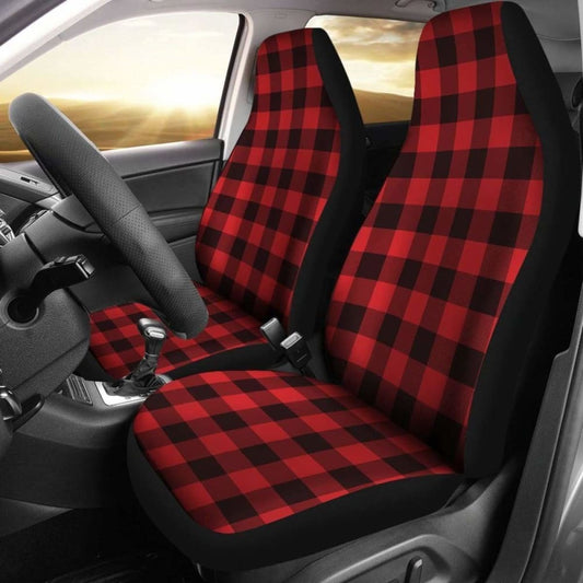 Buffalo Plaid Car Seat Covers Red Black