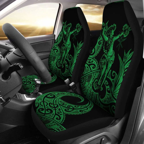 Polynesian Hawaii Car Seat Covers - Hula Girl Green -