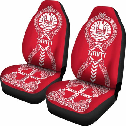 Tahiti Car Seat Covers Polynesian Tribal Red White