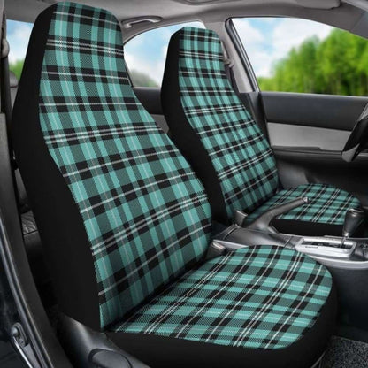 Turquoise Plaid Car Seat Covers