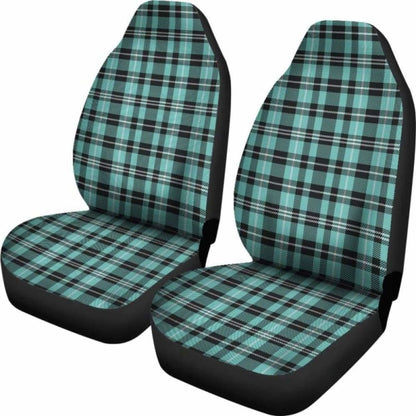 Turquoise Plaid Car Seat Covers