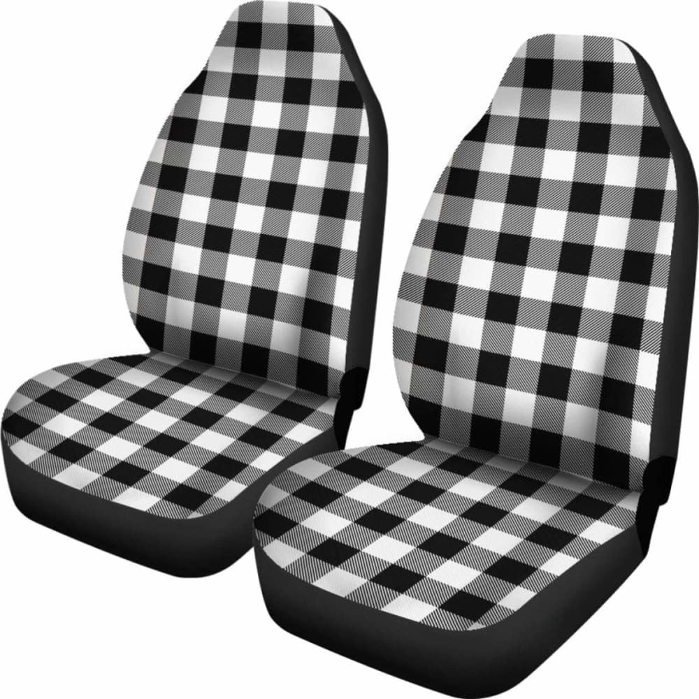 Buffalo Plaid Car Seat Covers White Black