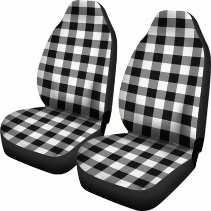 Buffalo Plaid Car Seat Covers White Black