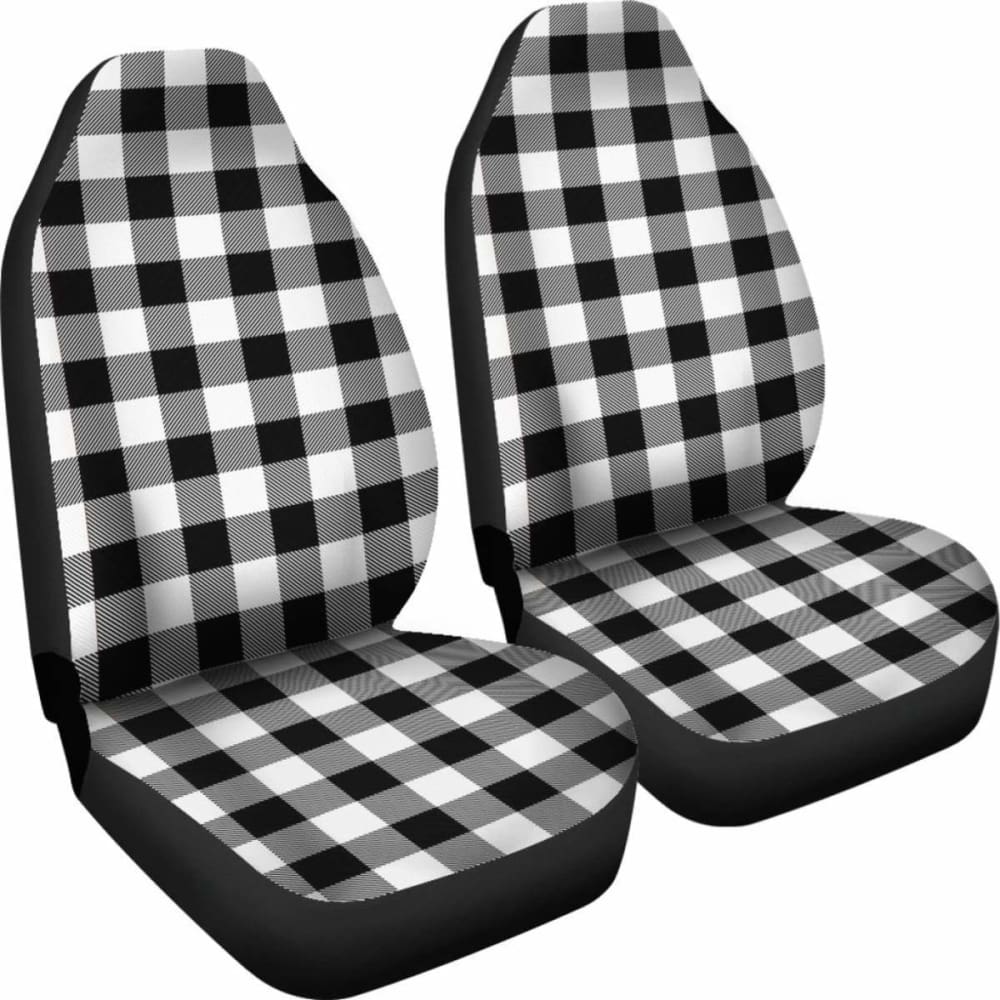 Buffalo Plaid Car Seat Covers White Black