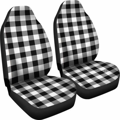 Buffalo Plaid Car Seat Covers White Black