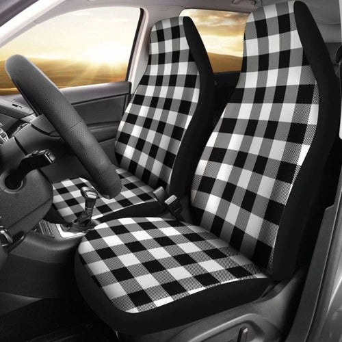Buffalo Plaid Car Seat Covers White Black