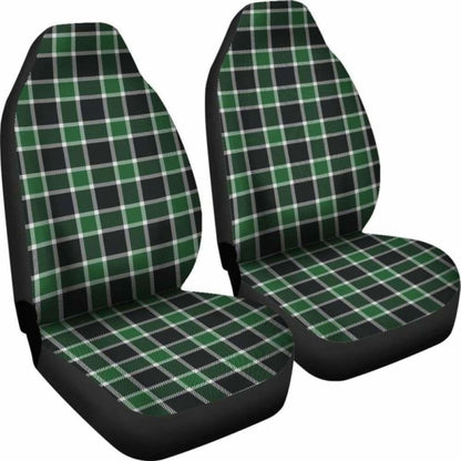 Dark Green And Black Plaid Check Car Seat Covers