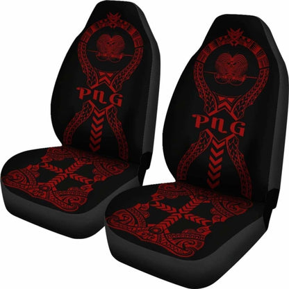 Papua New Guinea Car Seat Covers Polynesian Tribal Red