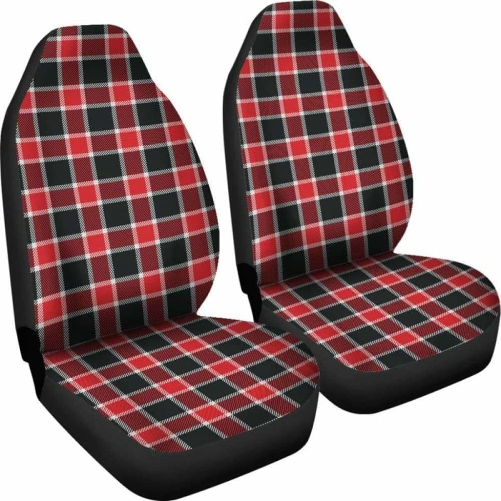 Red And Black Plaid Check Car Seat Covers