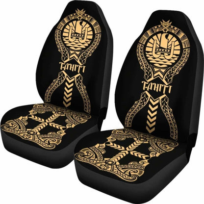 Tahiti Car Seat Covers Polynesian Tribal Gold