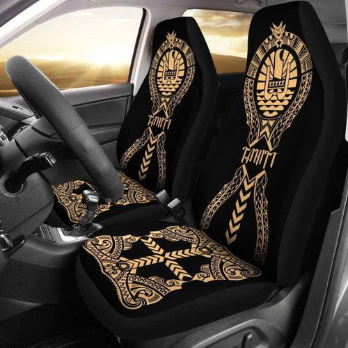 Tahiti Car Seat Covers Polynesian Tribal Gold