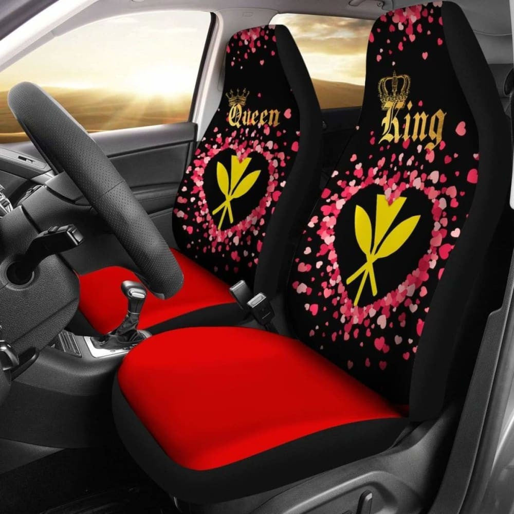 (Hawaiian) Kanaka Maoli Car Seat Cover Couple King Queen