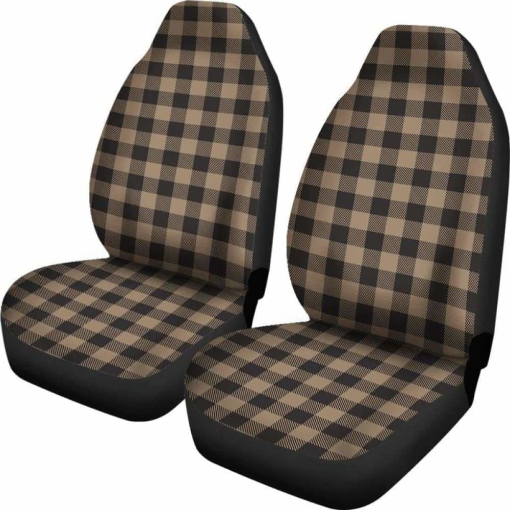 Brown And Black Buffalo Plaid Car Seat Covers
