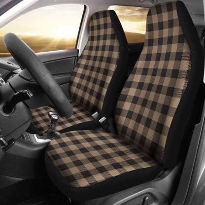 Brown And Black Buffalo Plaid Car Seat Covers