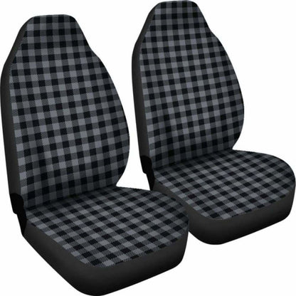 Dark Grey Buffalo Plaid Car Seat Covers