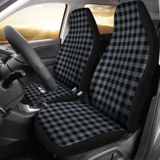 Dark Grey Buffalo Plaid Car Seat Covers