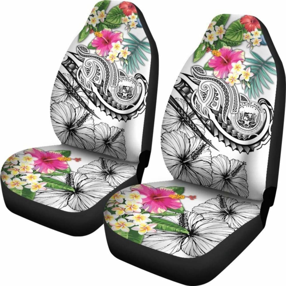 Polynesian Hawaii Car Seat Covers - Summer Plumeria (White) -