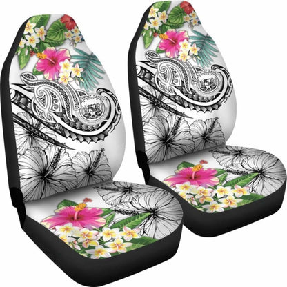 Polynesian Hawaii Car Seat Covers - Summer Plumeria (White) -