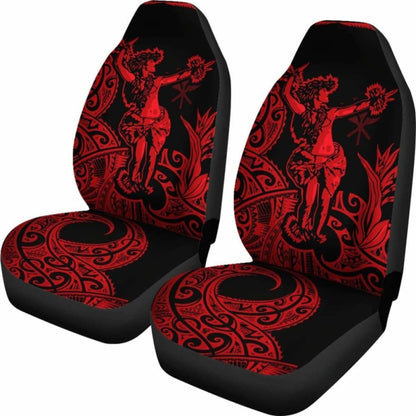 Polynesian Hawaii Car Seat Covers - Hula Girl Red -