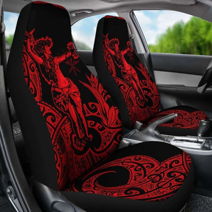 Polynesian Hawaii Car Seat Covers - Hula Girl Red -