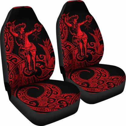 Polynesian Hawaii Car Seat Covers - Hula Girl Red -