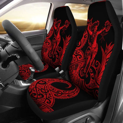 Polynesian Hawaii Car Seat Covers - Hula Girl Red -