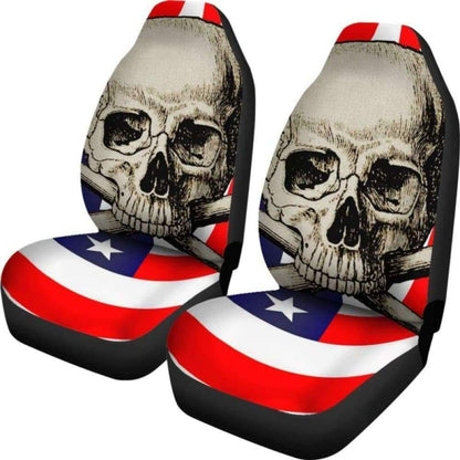 Flag Skull Car Seat Covers