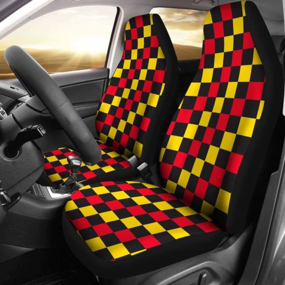 Red And Yellow Check Seat Cover