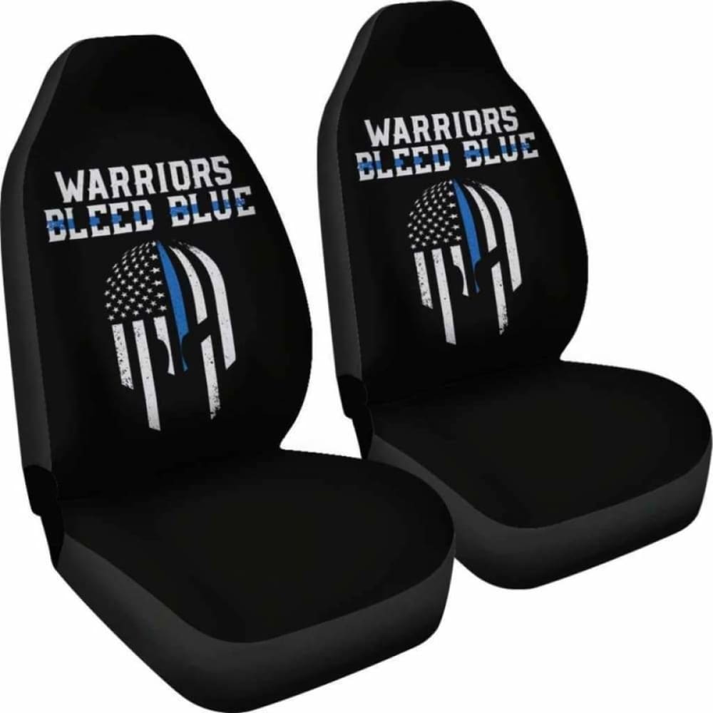 Warriors Bleed Blue Police Car Seat Covers
